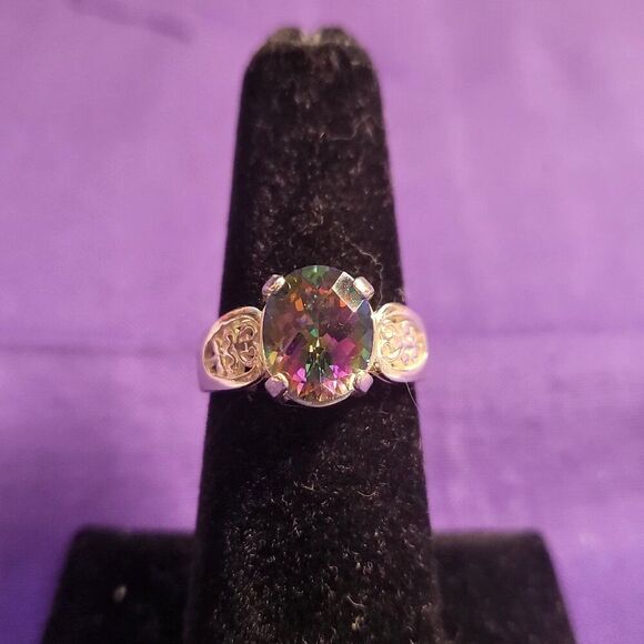 Mystic Topaz Sterling Silver Ring - Picture 2 of 7
